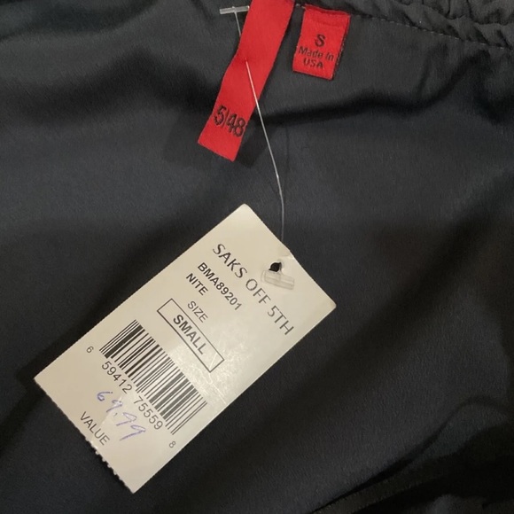 NWT Saks 5th Ave One Shoulder Goddess Eight Sixty Blue Chiffon Mini Dress - Picture 5 of 6